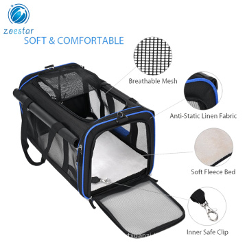 Extendable handle  Travel Carrier Wheels Airline Approved Soft Sided Pet Carrier bag